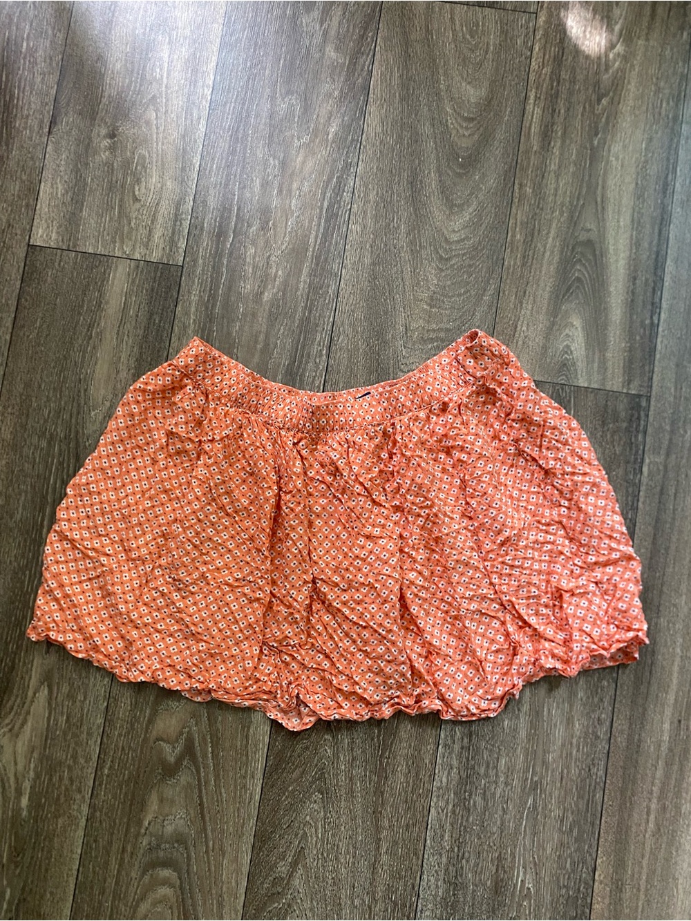Women's American Eagle Orange Printed Casual Skirt